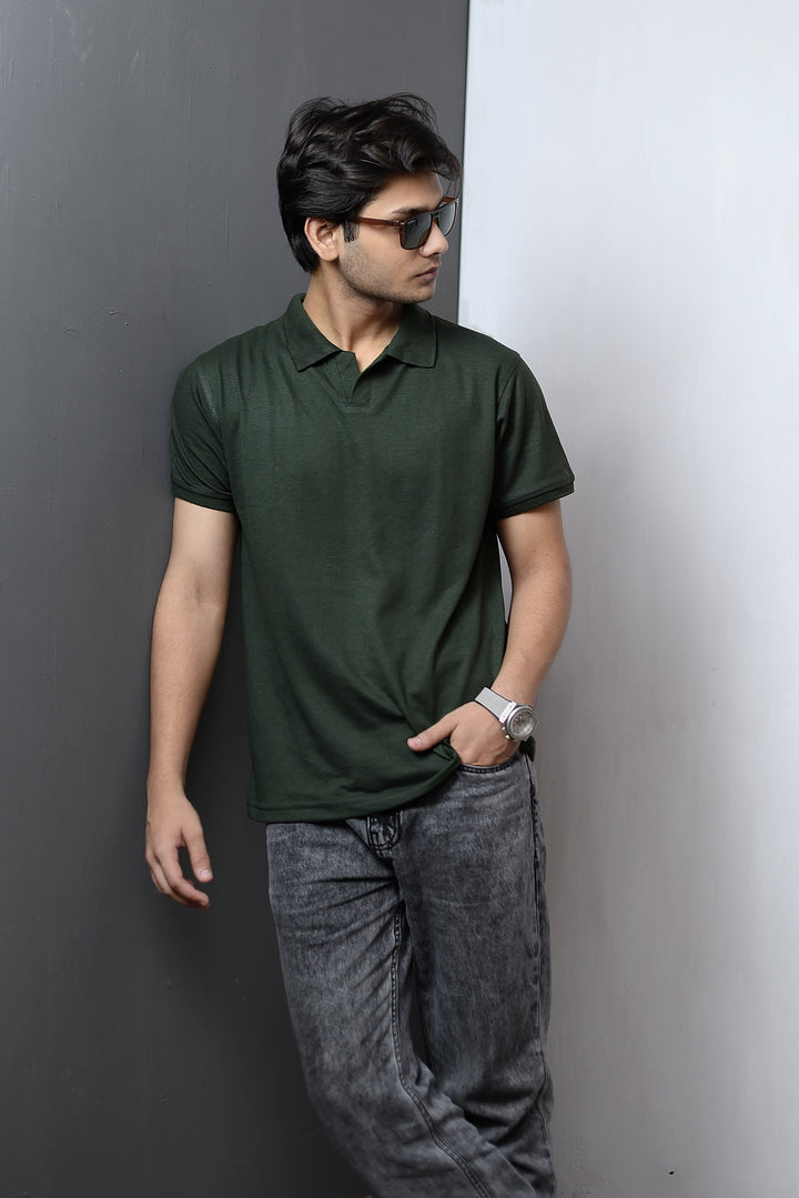 JOHNNY COLLAR POLO-GRN