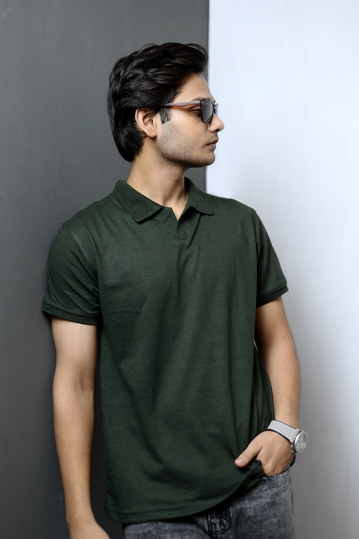 JOHNNY COLLAR POLO-GRN