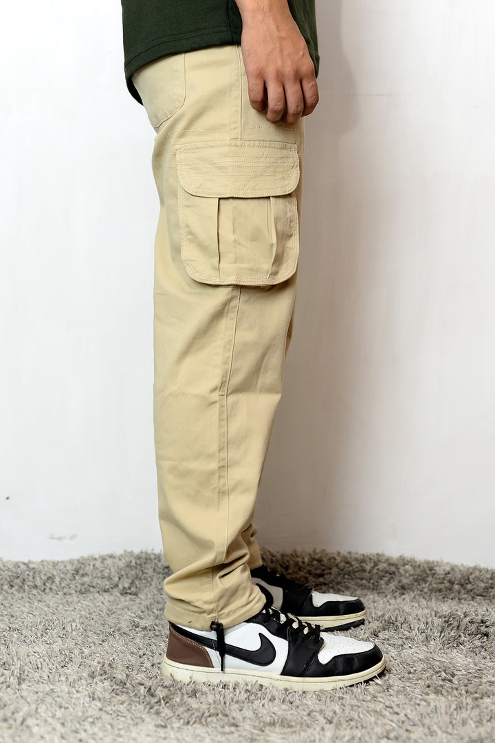 Khaki Twill Relax fit Six Pocket Cargo