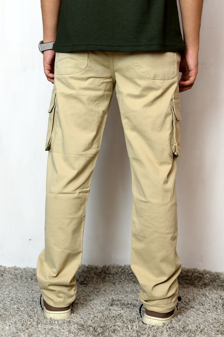 Khaki Twill Relax fit Six Pocket Cargo