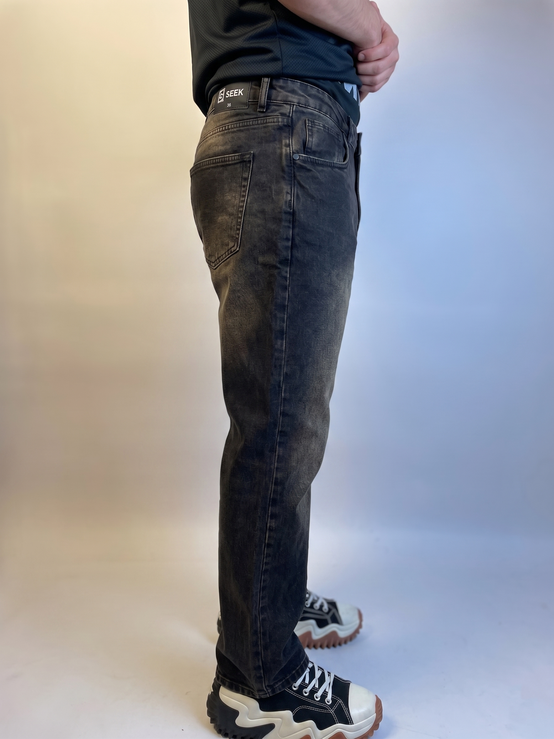 VINTAGE WASH BLACK - WIDE LEG DENIM