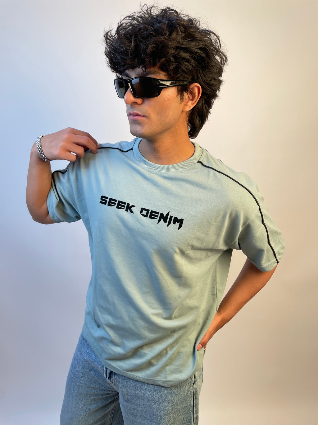 SAGE BLUE - OVERSIZED TEES