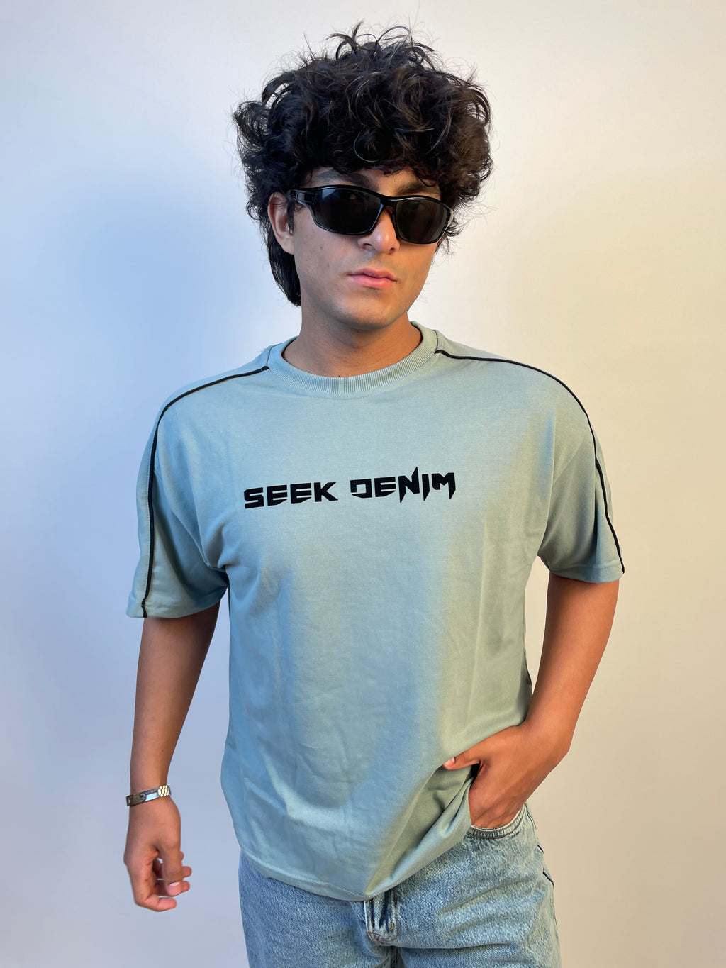 SAGE BLUE - OVERSIZED TEES