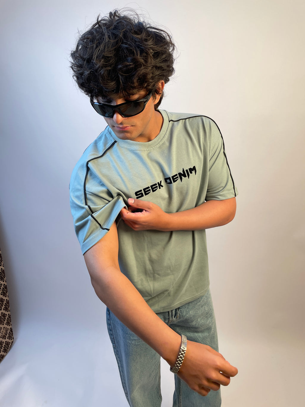 SAGE BLUE - OVERSIZED TEES