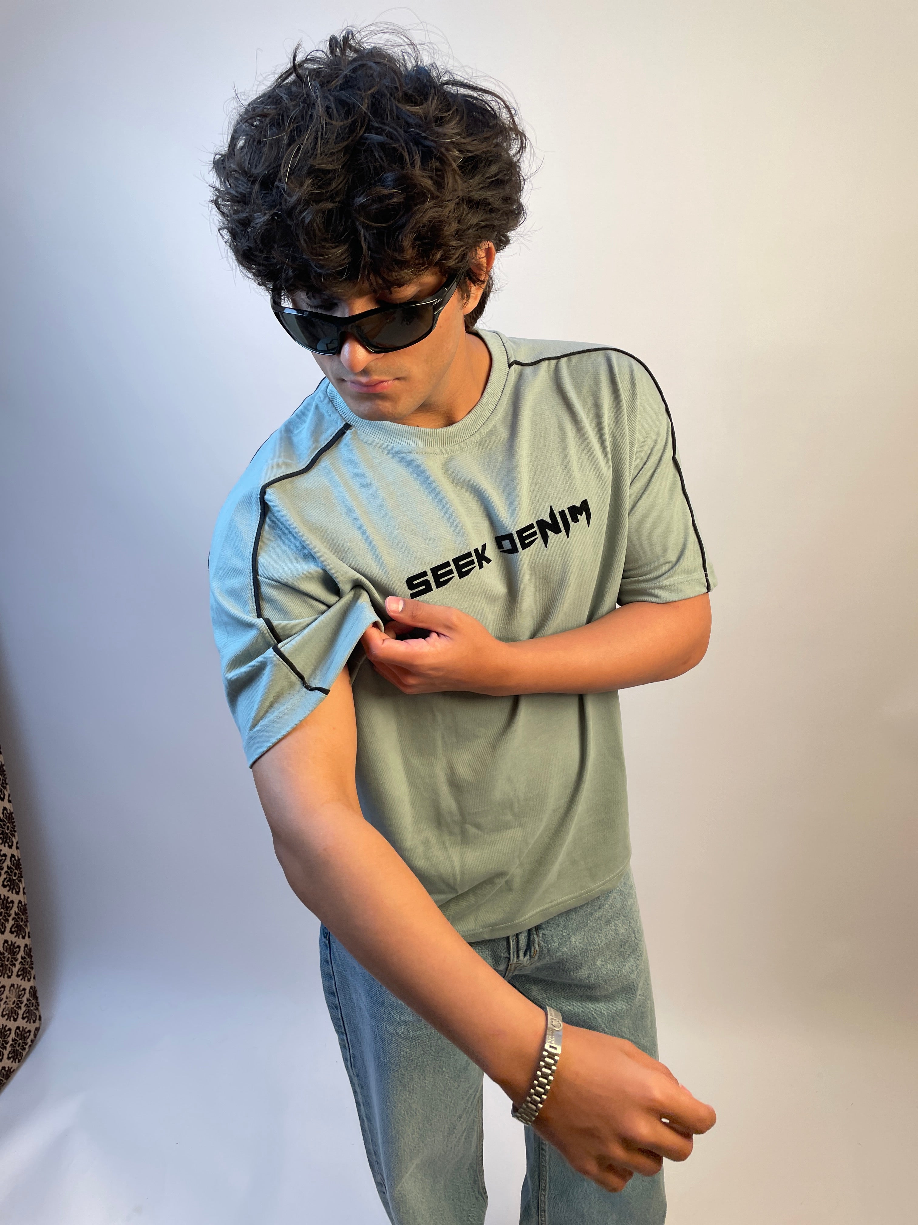 SAGE BLUE - OVERSIZED TEES