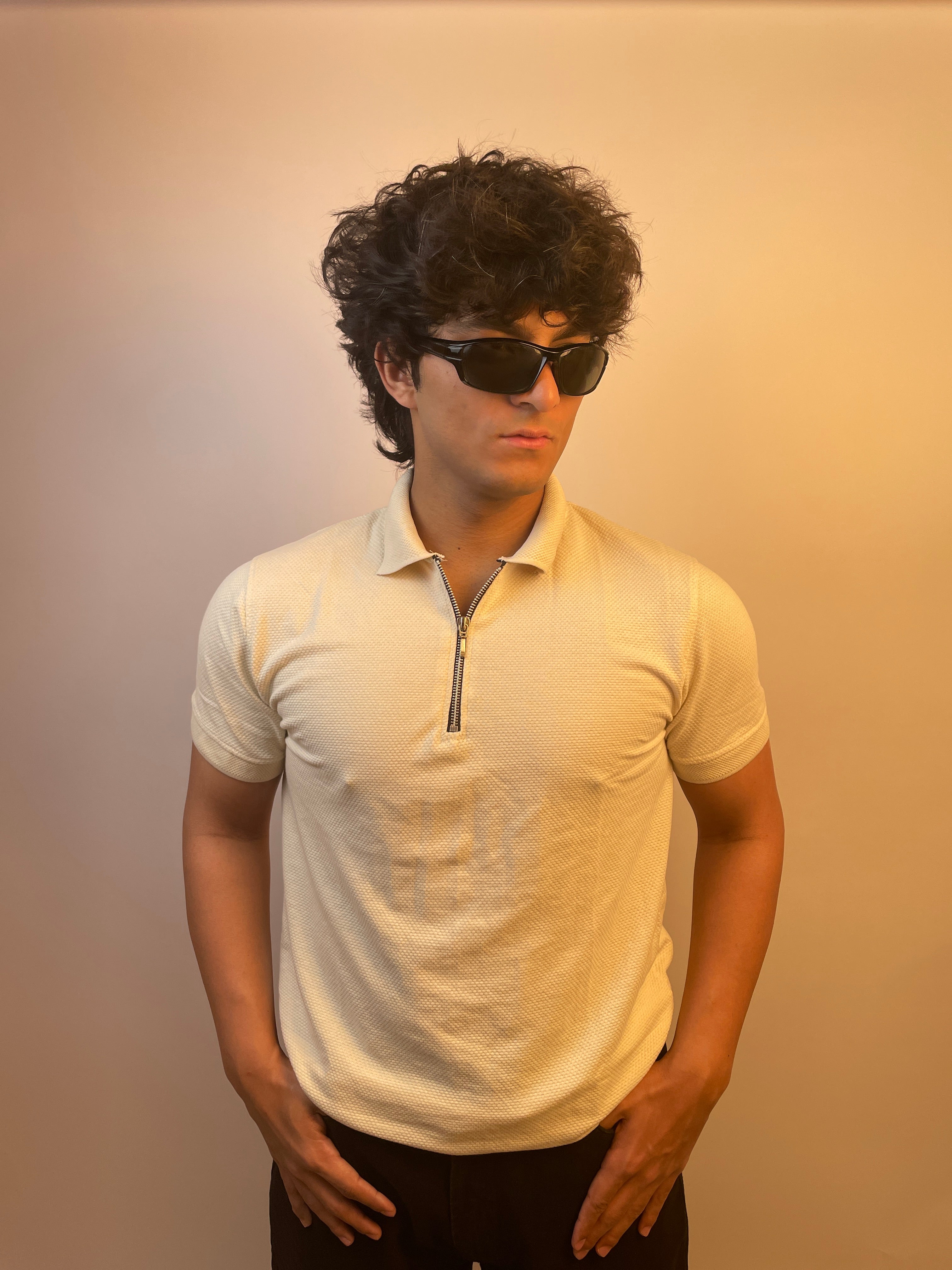 SAND BEIGE - ZIP POLO