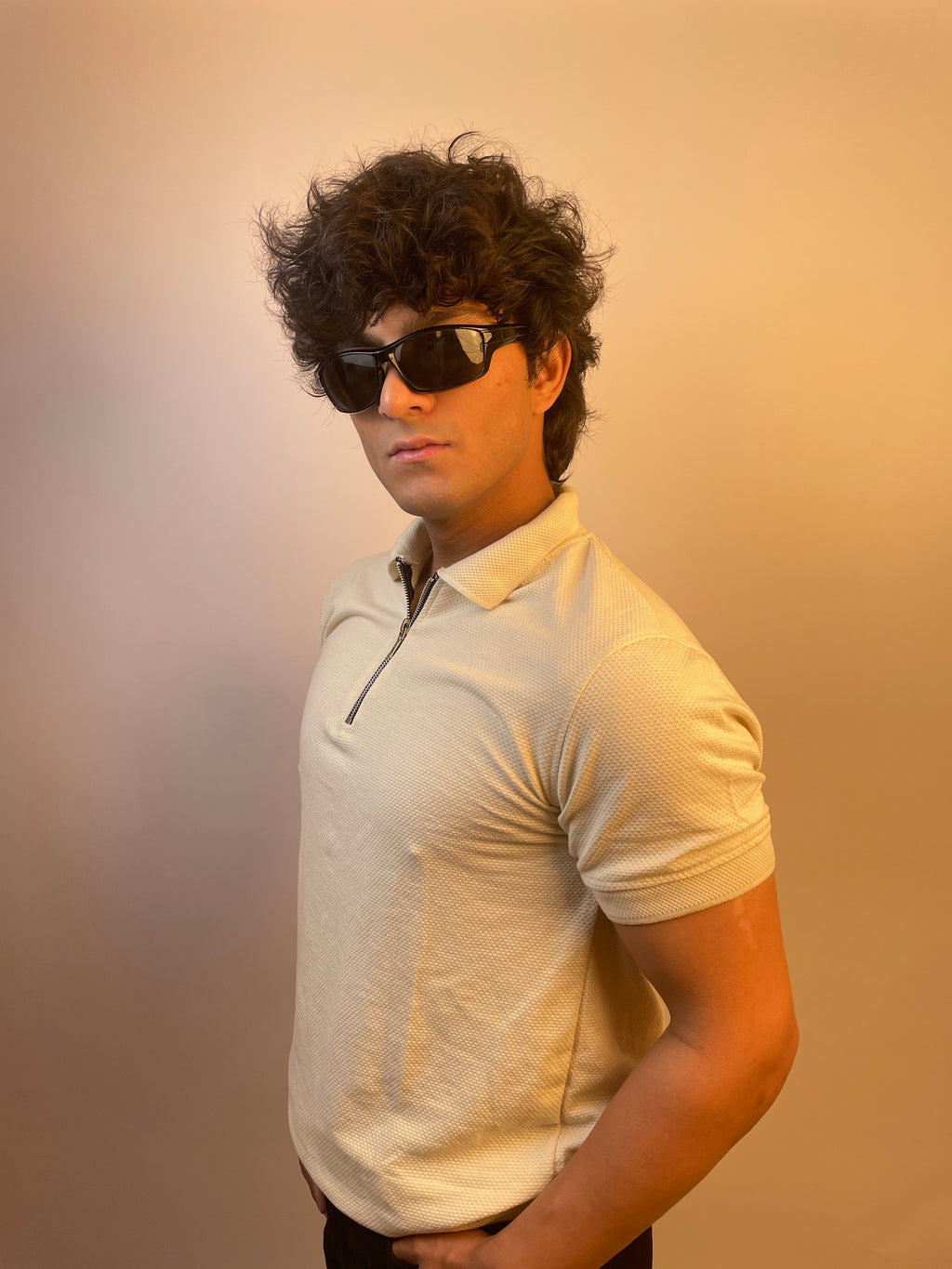 SAND BEIGE - ZIP POLO