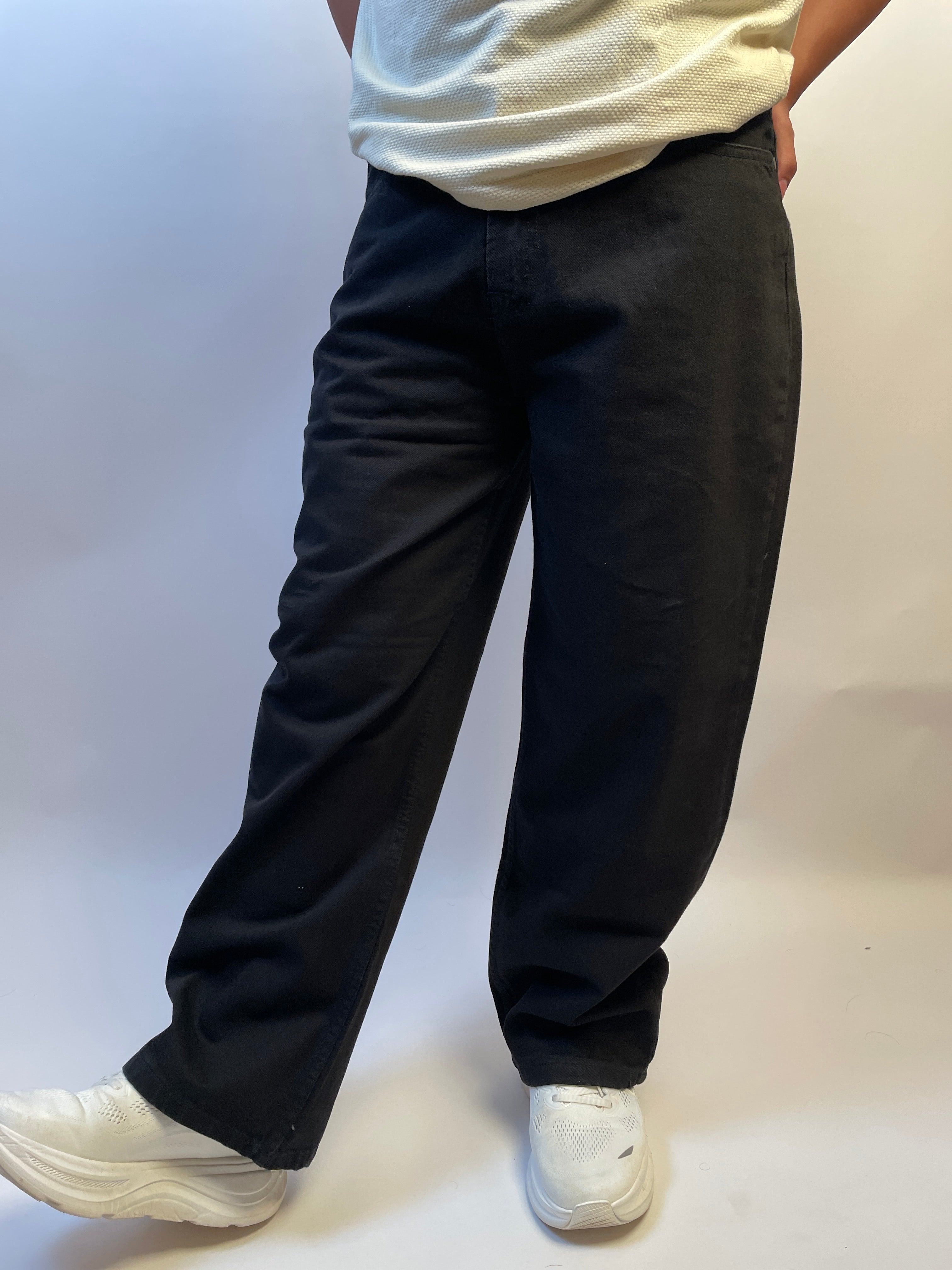 OBSIDIAN BLACK - WIDE LEG DENIM