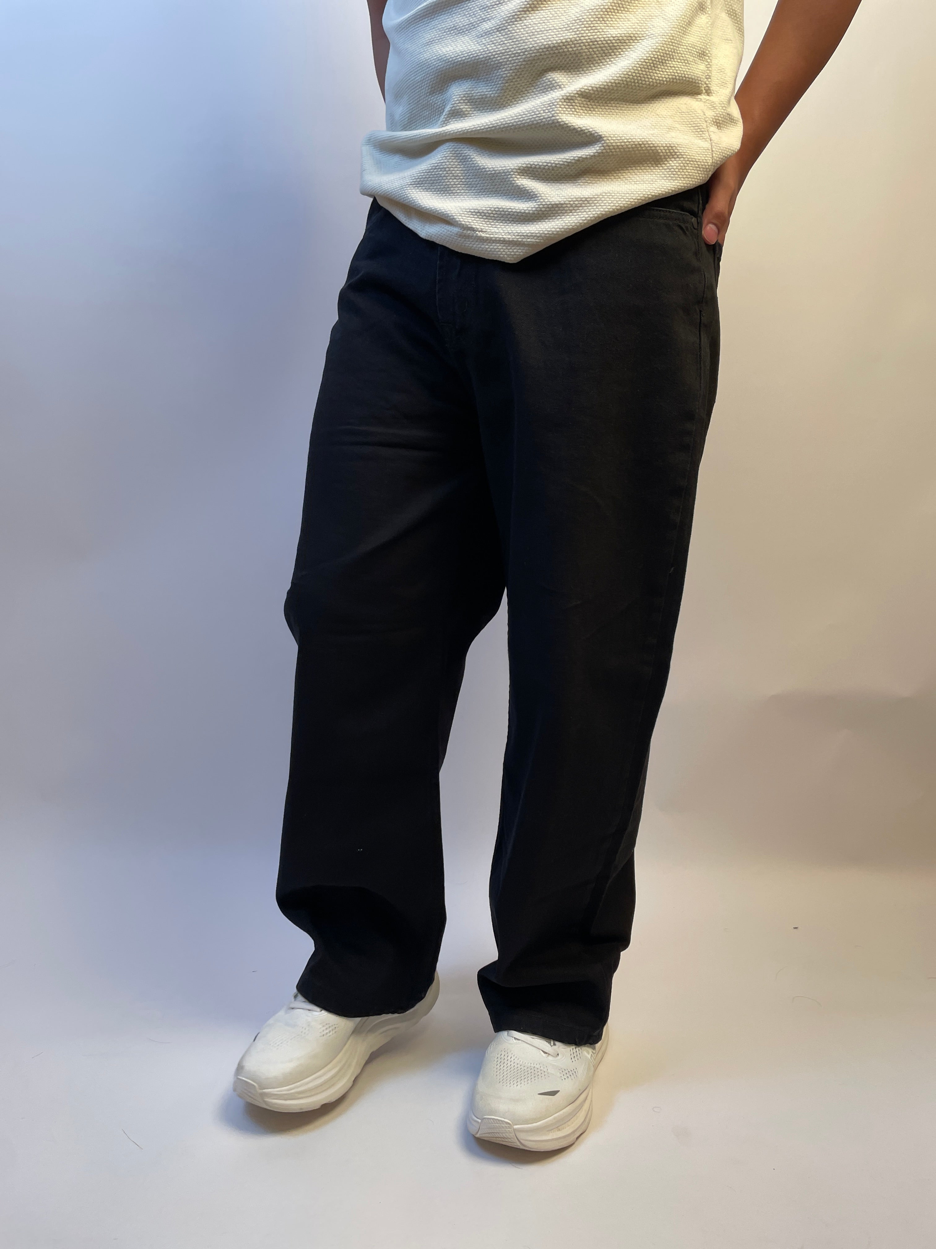 OBSIDIAN BLACK - WIDE LEG DENIM