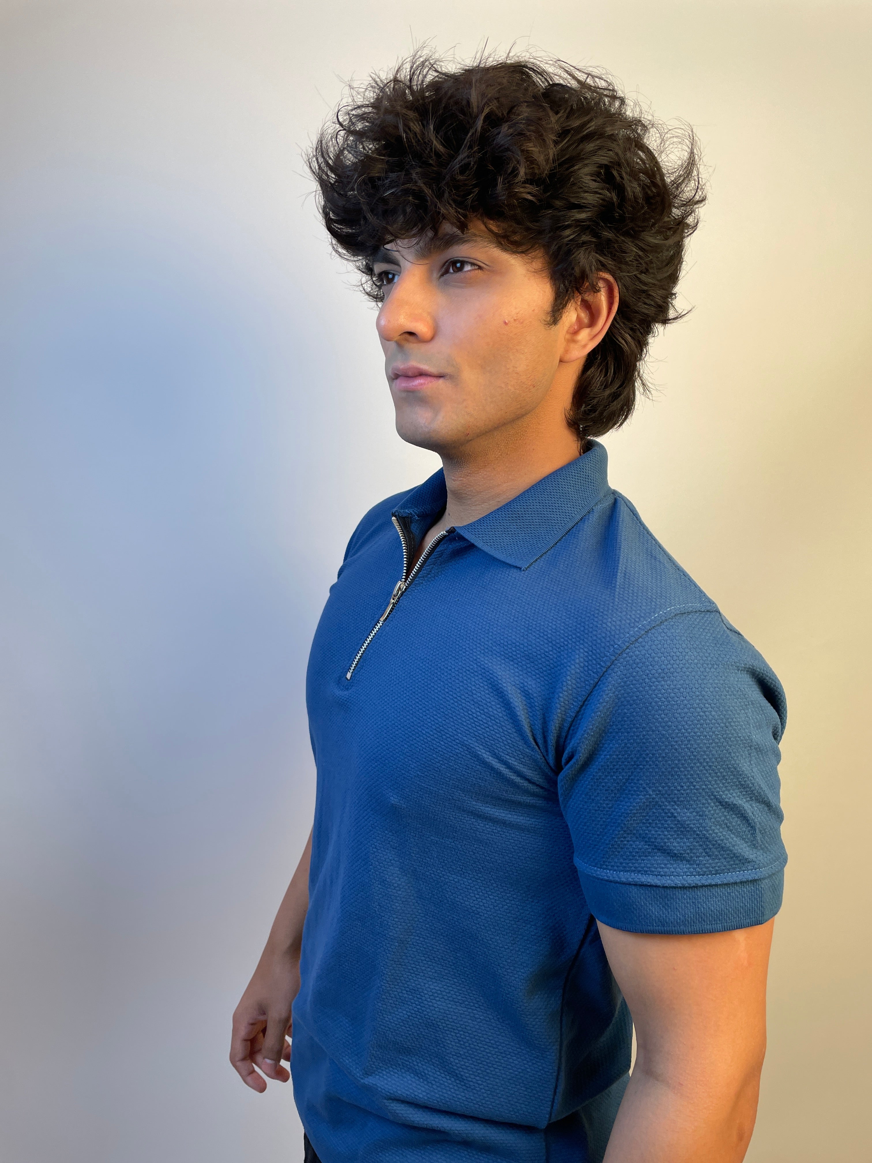 NAVY BLUE - ZIP POLO