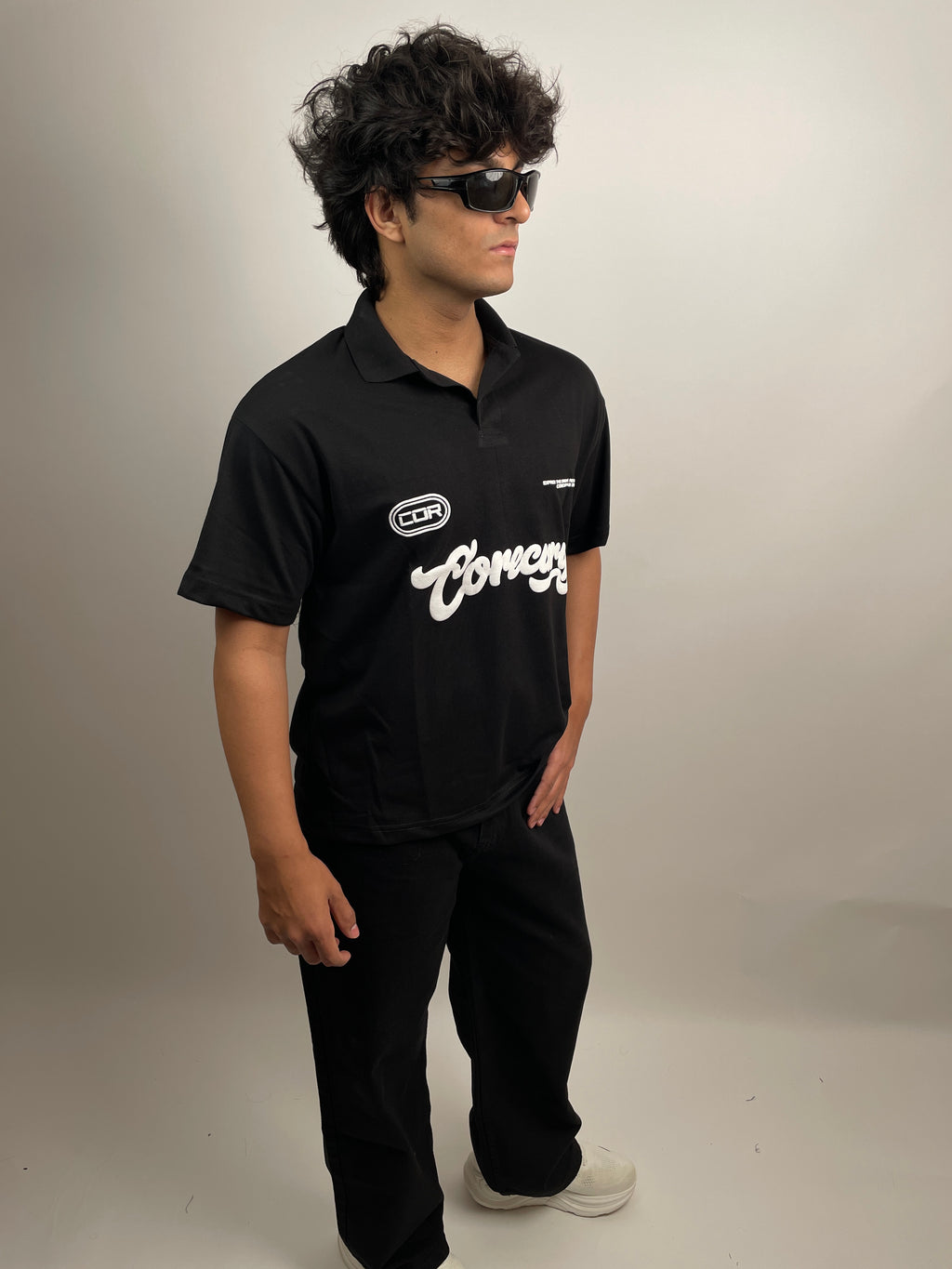 PURE BLACK - DROP SHOULDER
