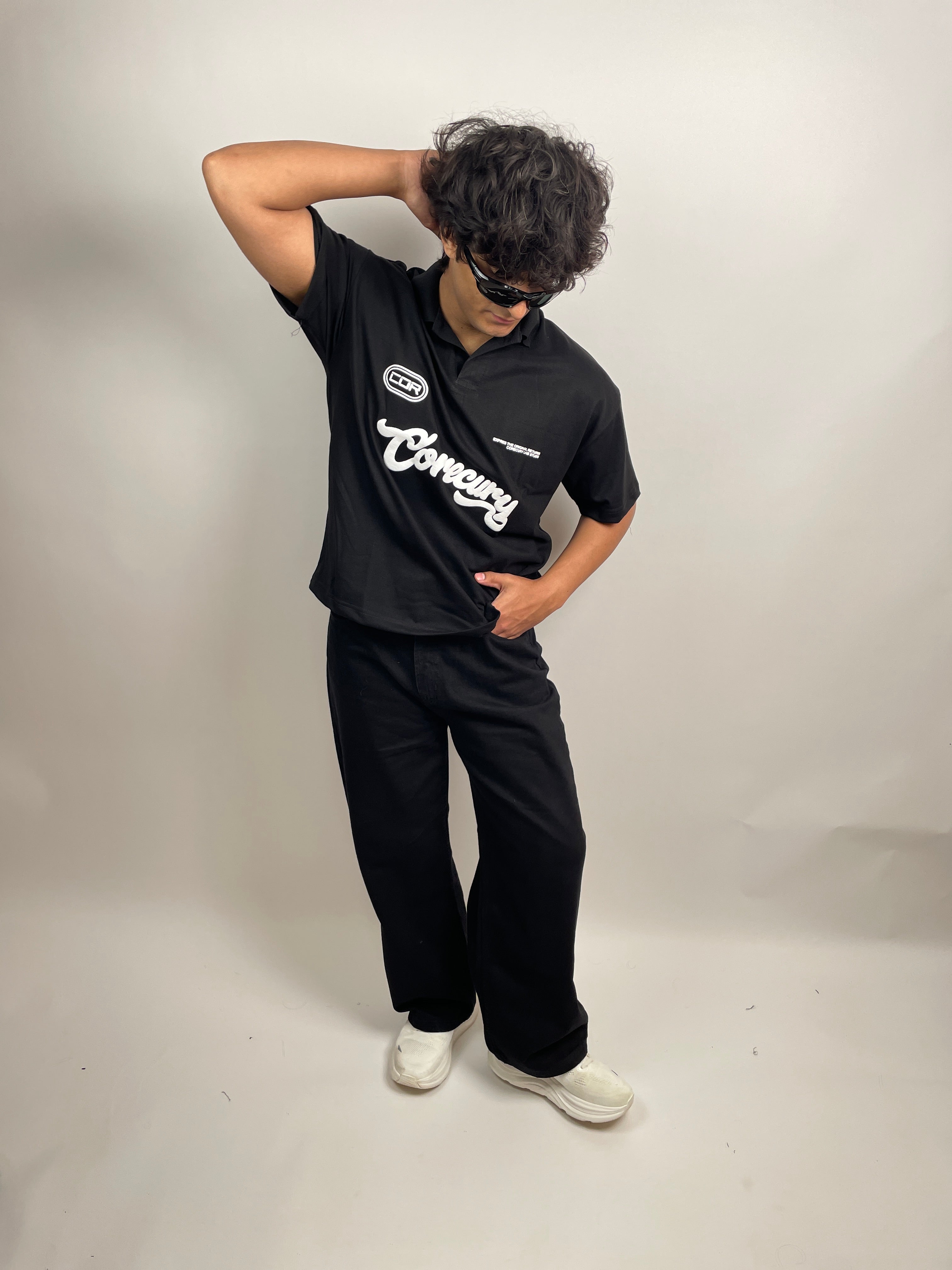 PURE BLACK - DROP SHOULDER