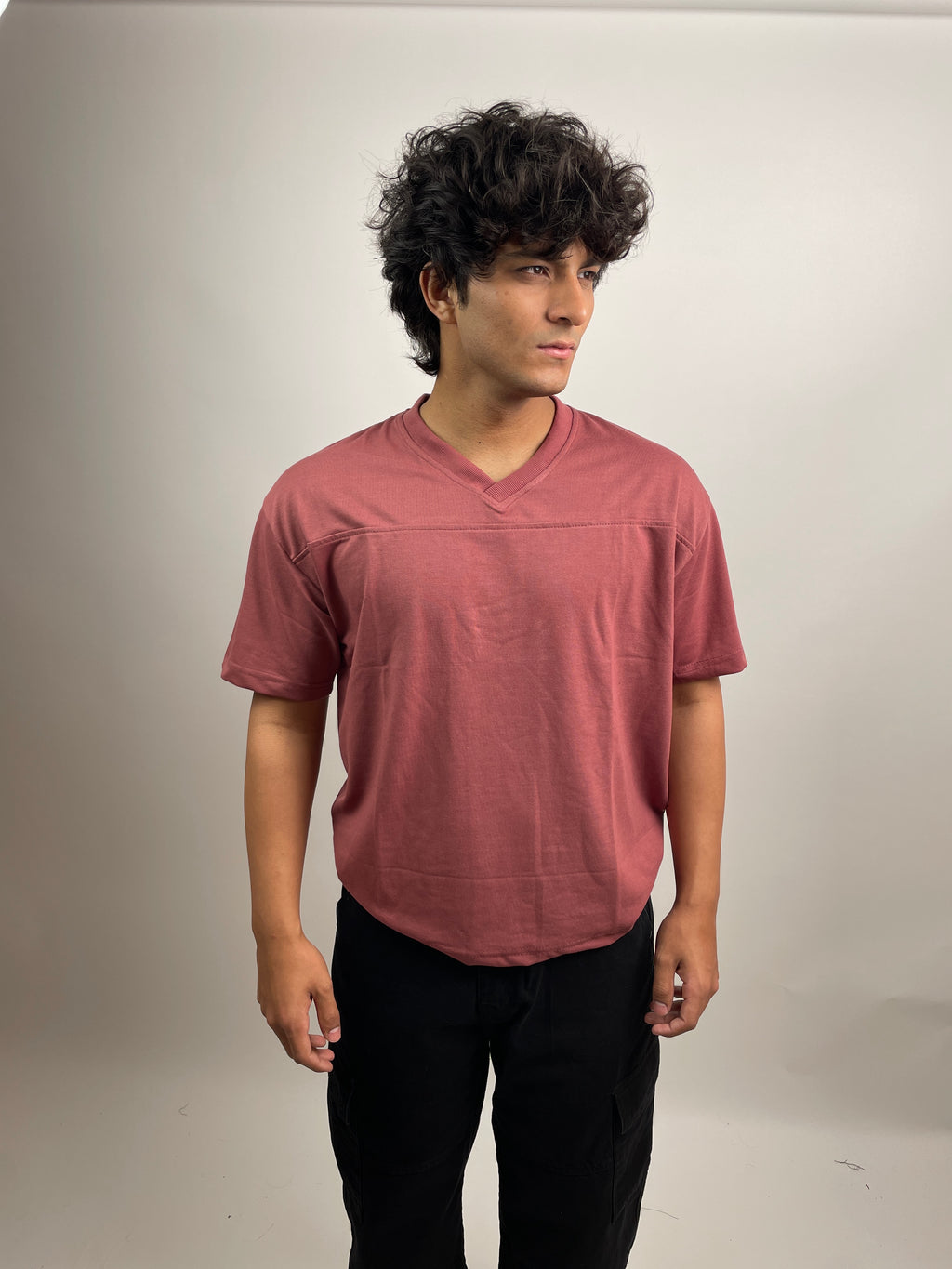 MUTED CLAY - OVERSIZED V-NECK