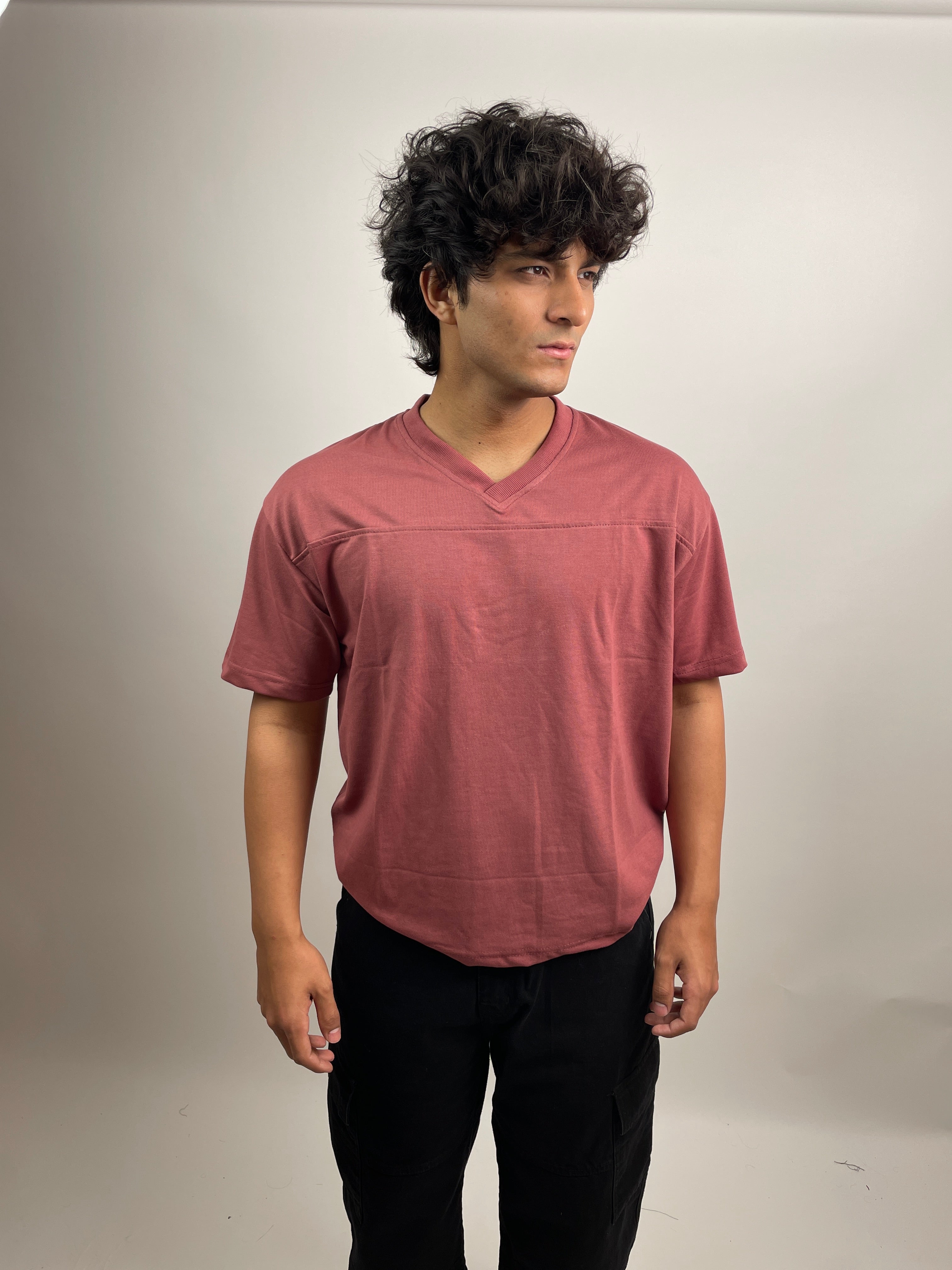 MUTED CLAY - OVERSIZED V-NECK