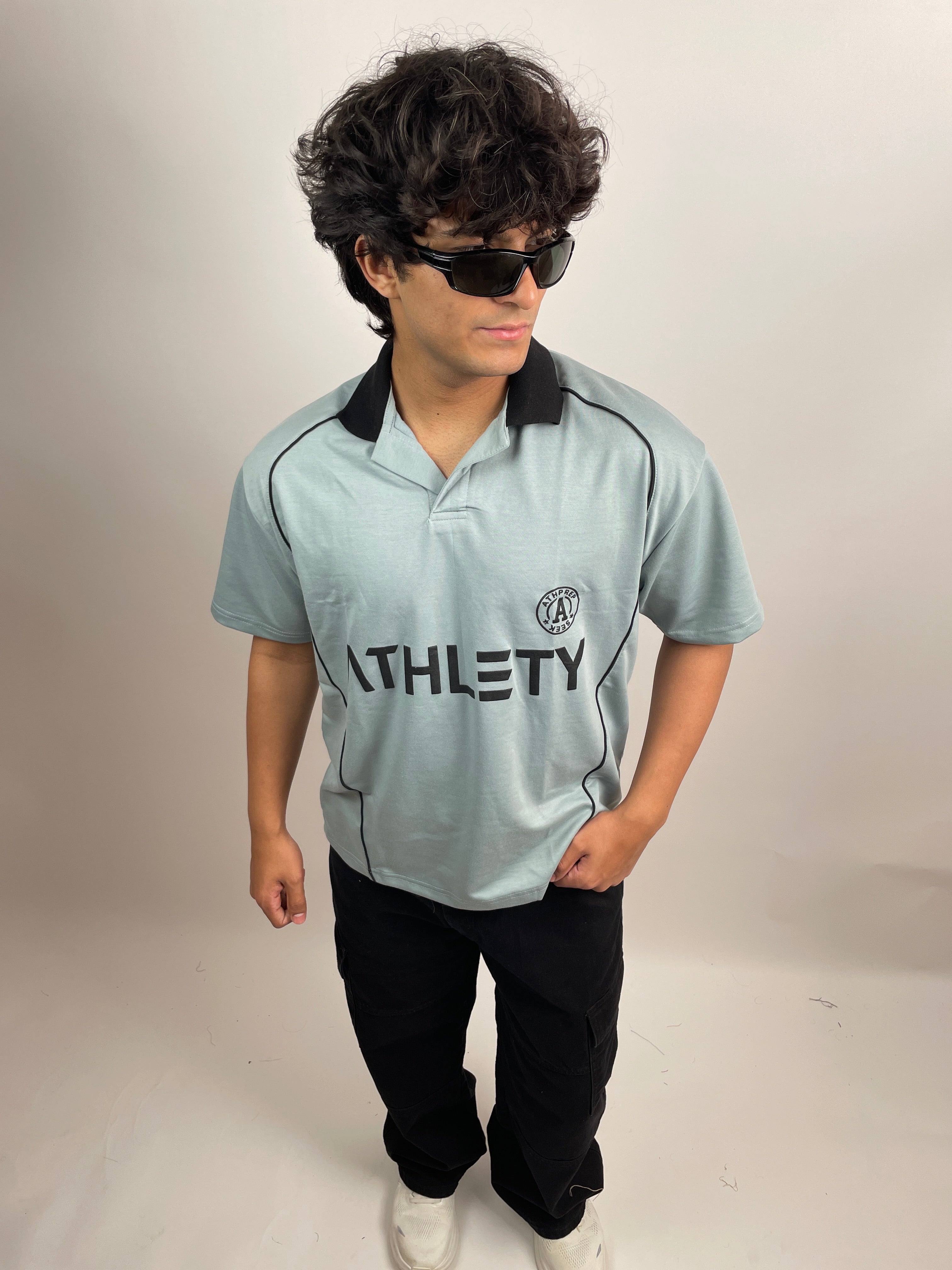 SKY BLACK - OVERSIZED POLO