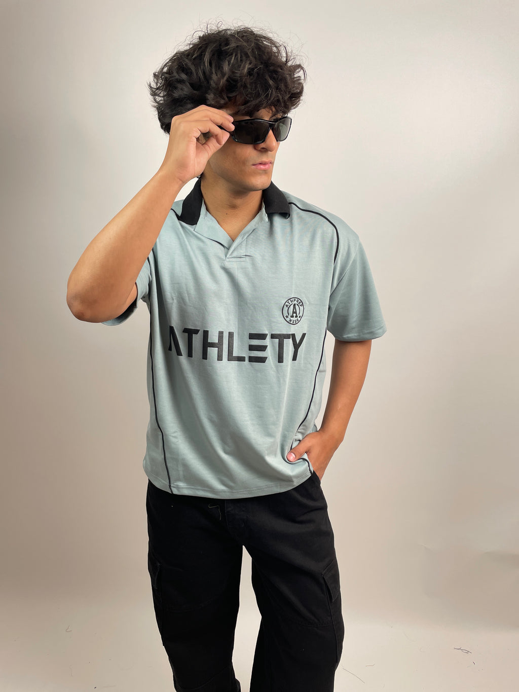 SKY BLACK - OVERSIZED POLO