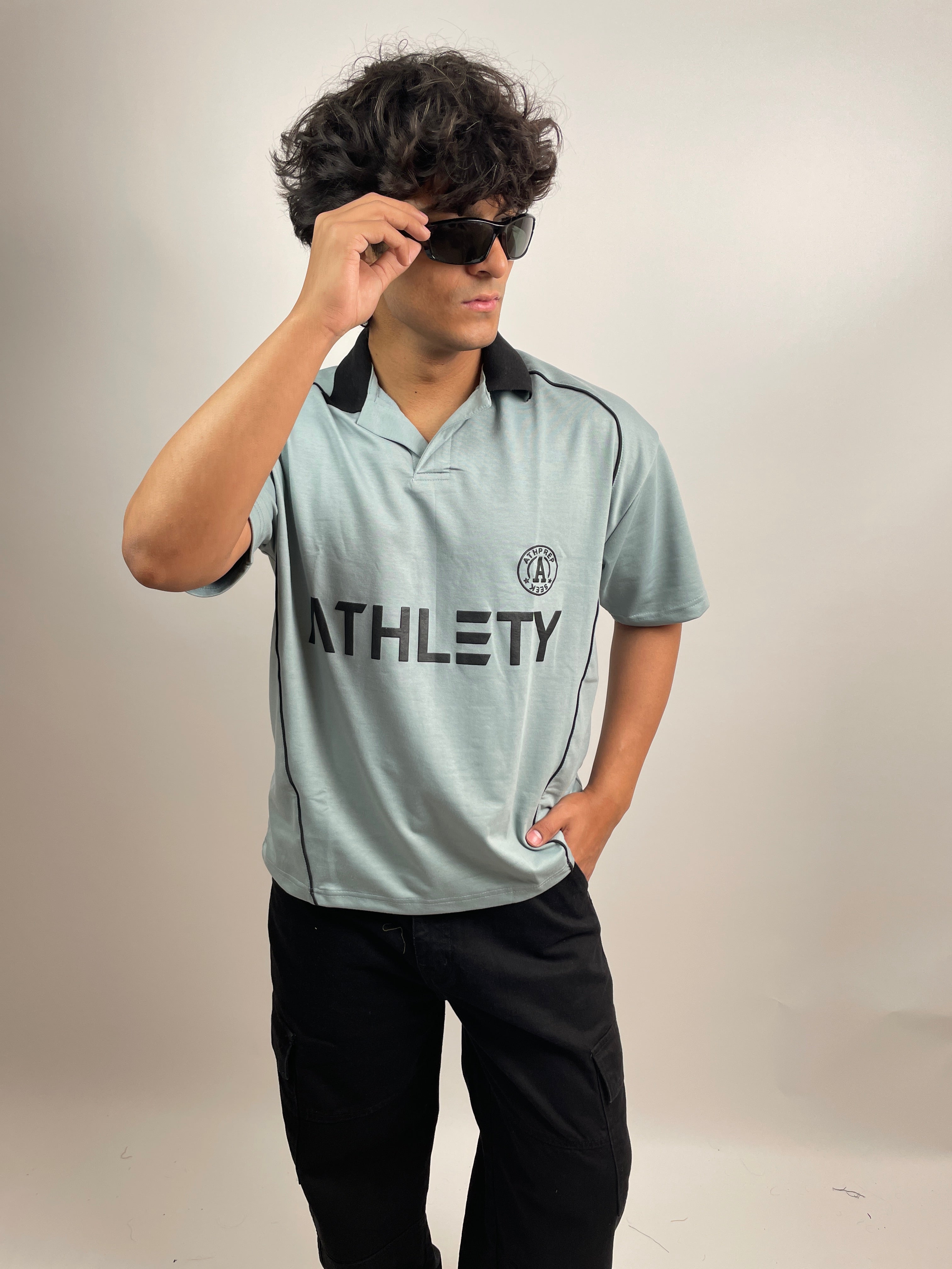 SKY BLACK - OVERSIZED POLO