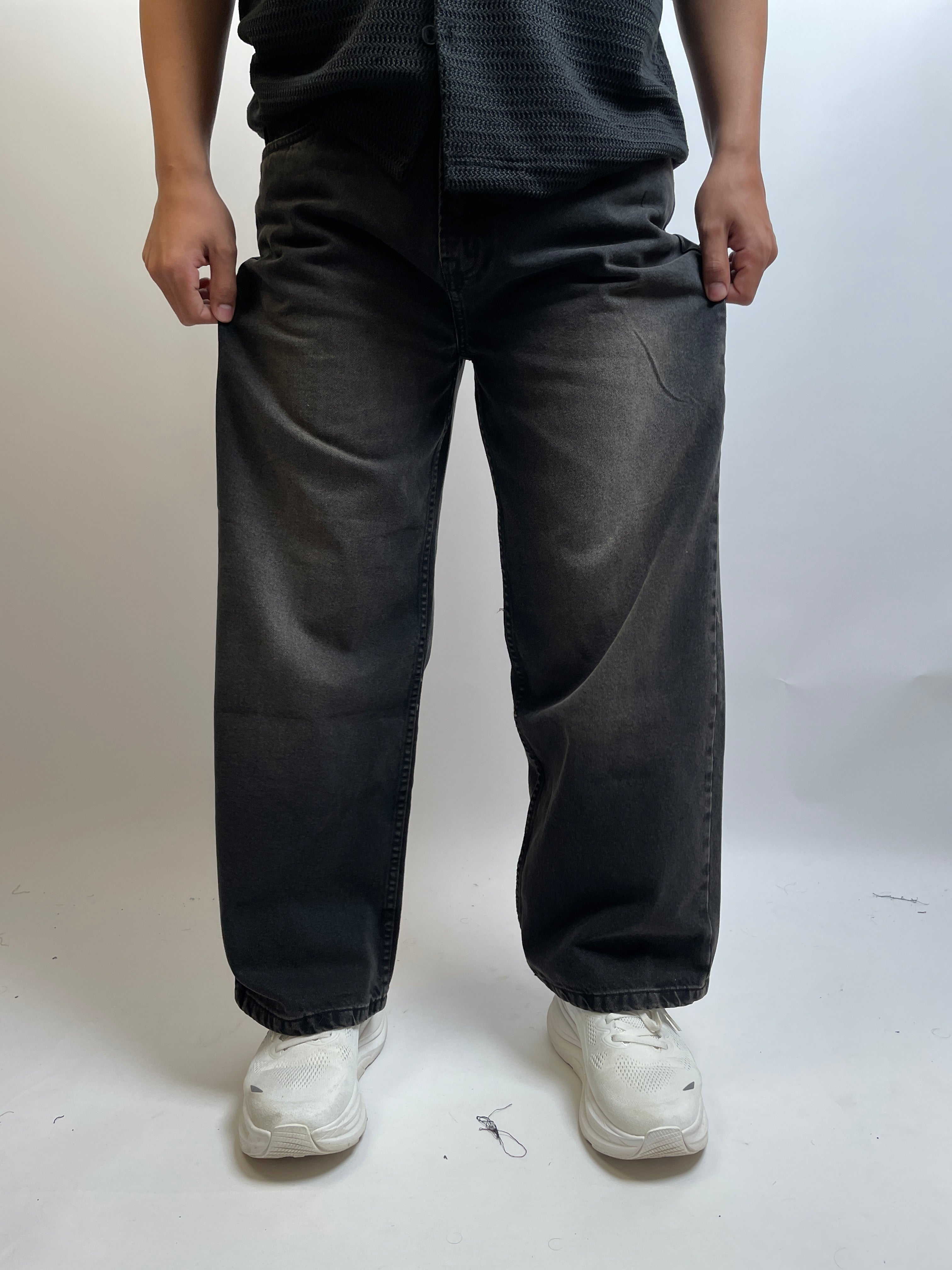 FADED CHARCOAL - WIDE LEG DENIM