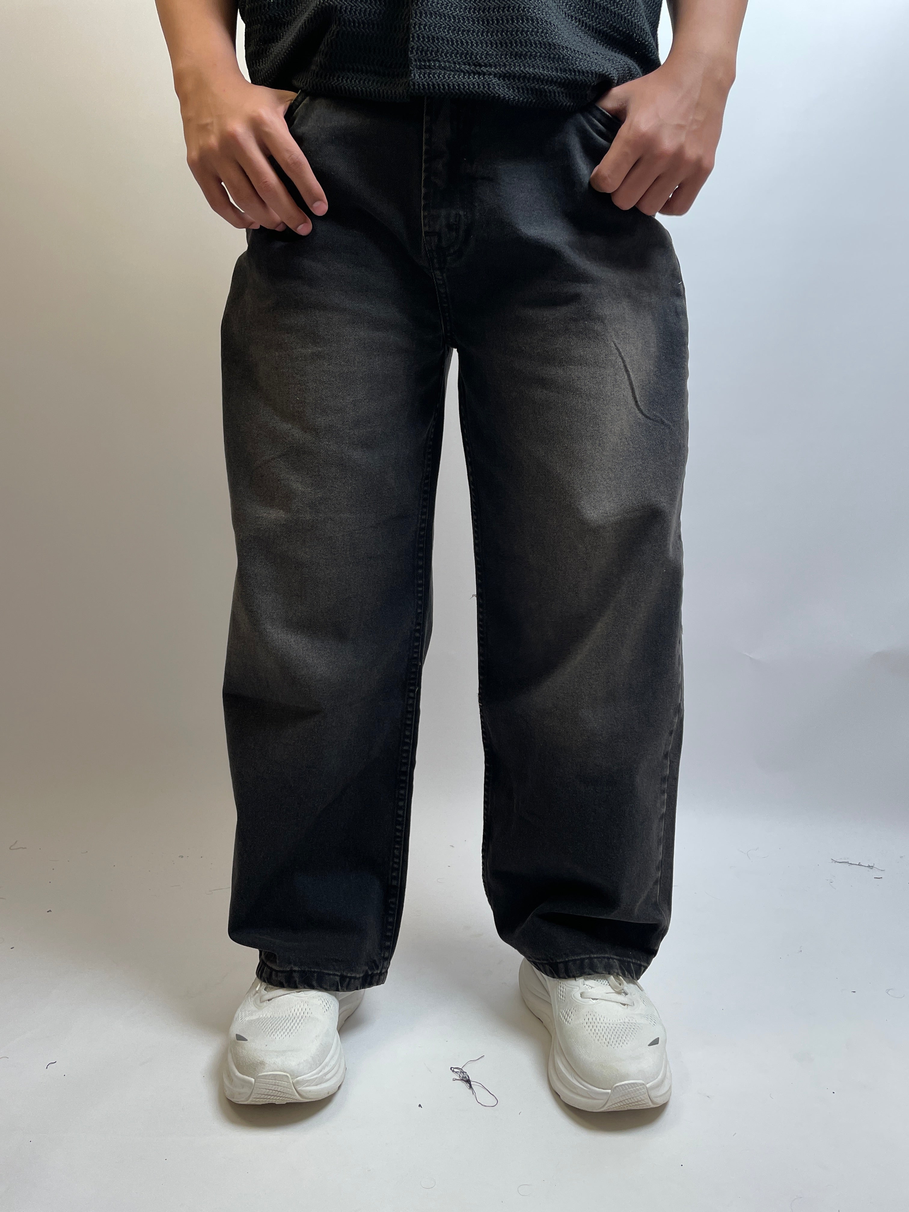 FADED CHARCOAL - WIDE LEG DENIM