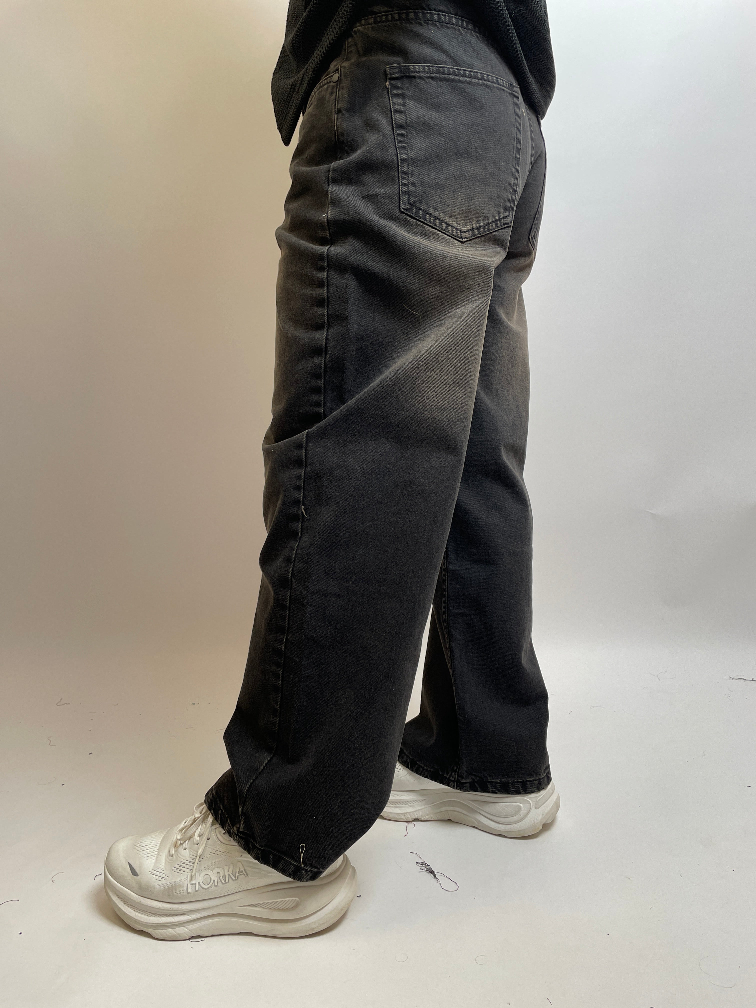 FADED CHARCOAL - WIDE LEG DENIM
