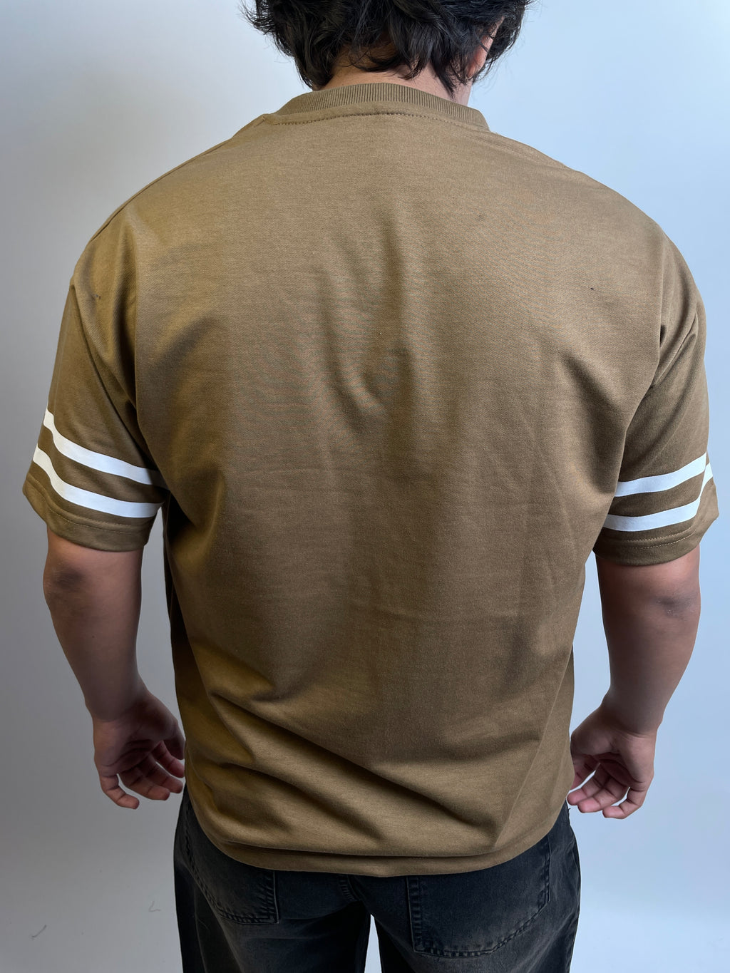KHAKI BROWN - 46 OVERSIZED V-NECK