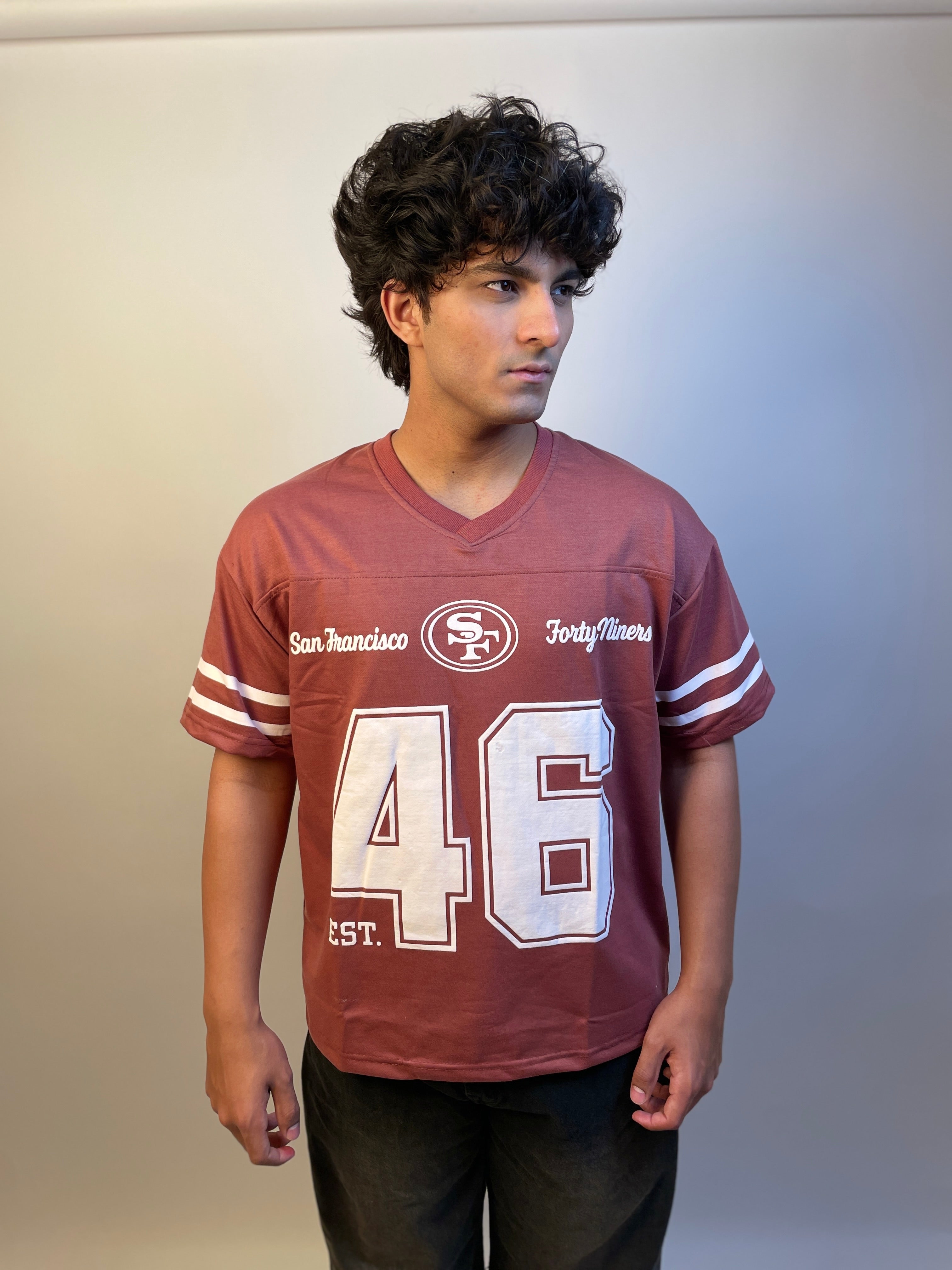 LIGHT ROSEWOOD - 46 OVERSIZED V-NECK JERSEY