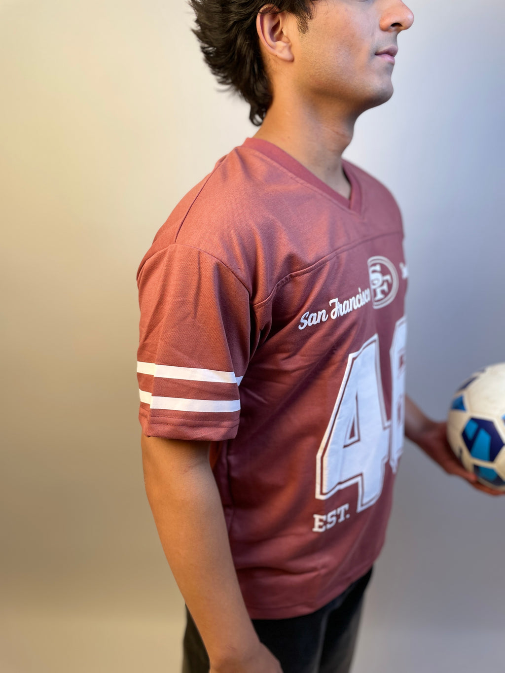 LIGHT ROSEWOOD - 46 OVERSIZED V-NECK JERSEY