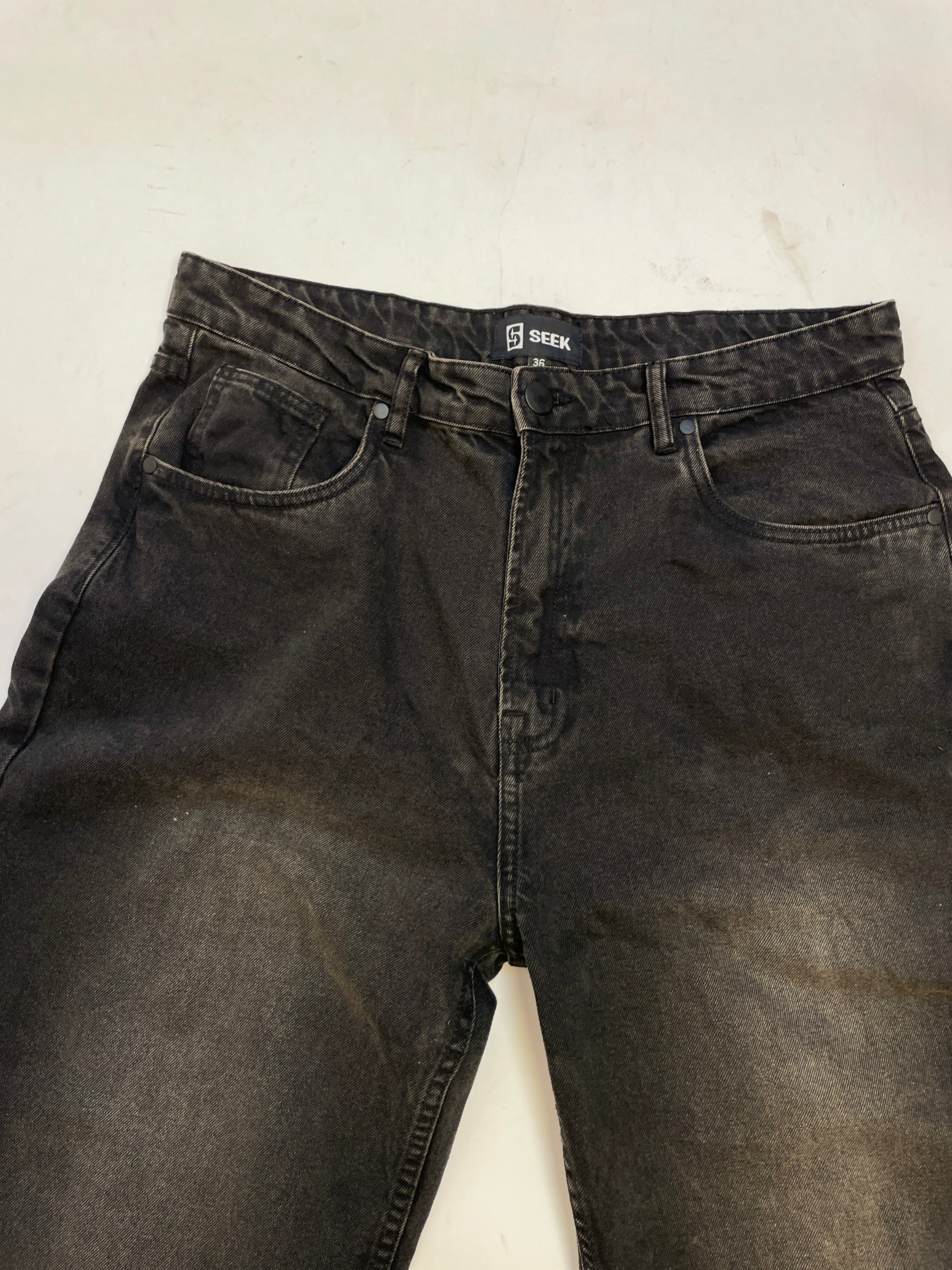 VINTAGE WASH BLACK - WIDE LEG DENIM