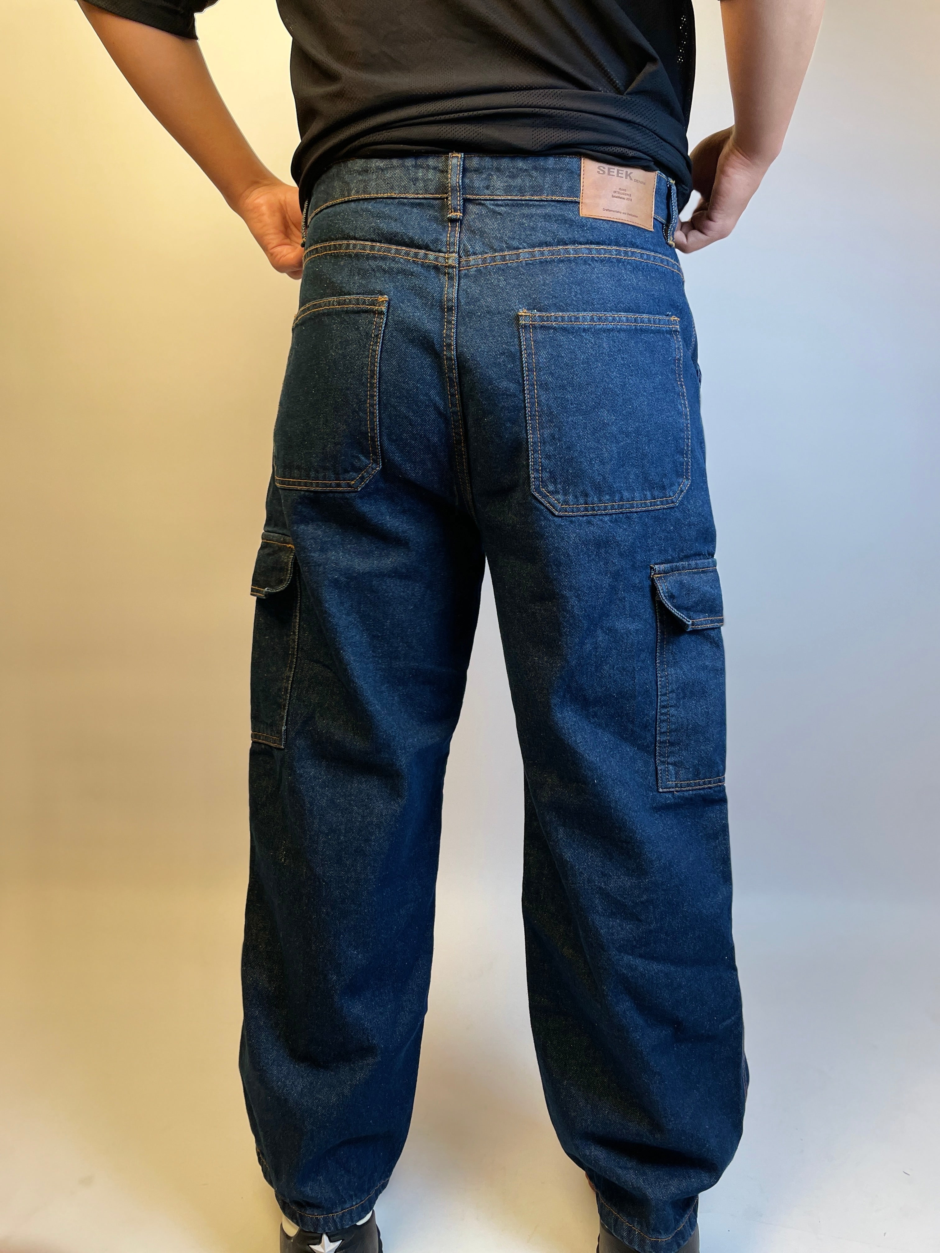 DEEP NAVY - DOUBLE KNEE CARGO PANTS