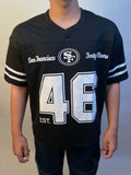 STEALTH BLACK - 46 OVERSIZED V-NECK JERSEY